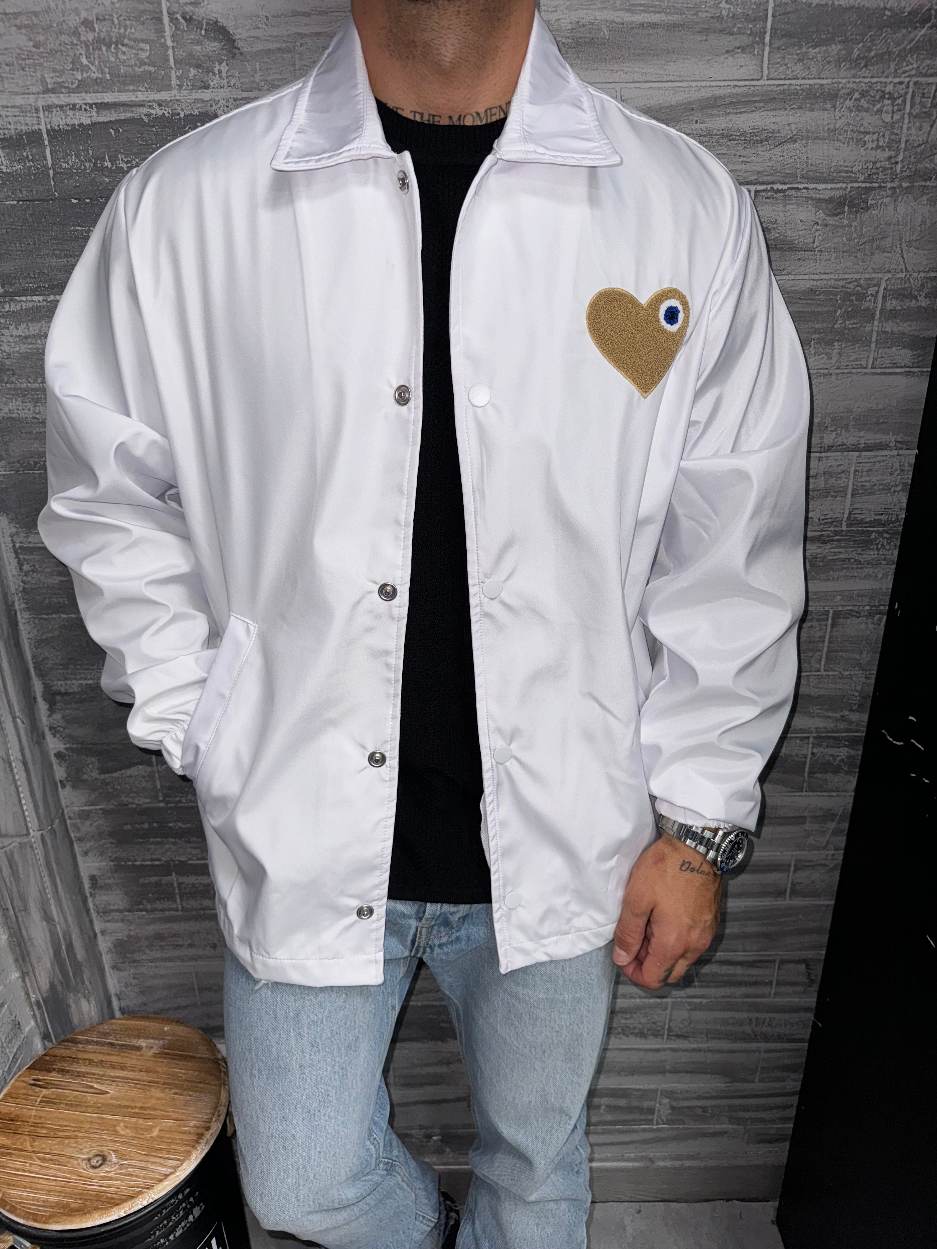 White Beige Heart Jacket