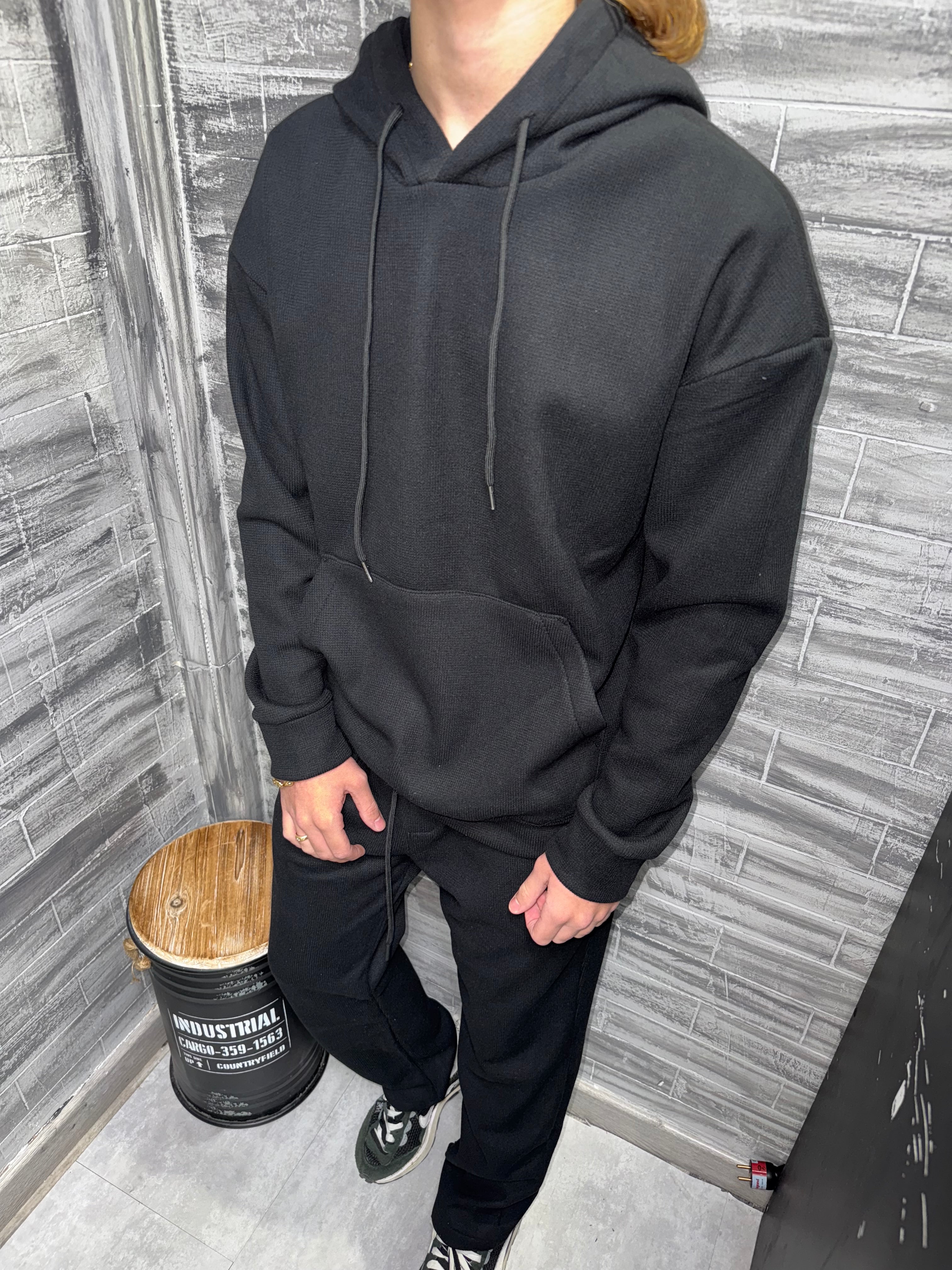 Sweat capuche cosy noir