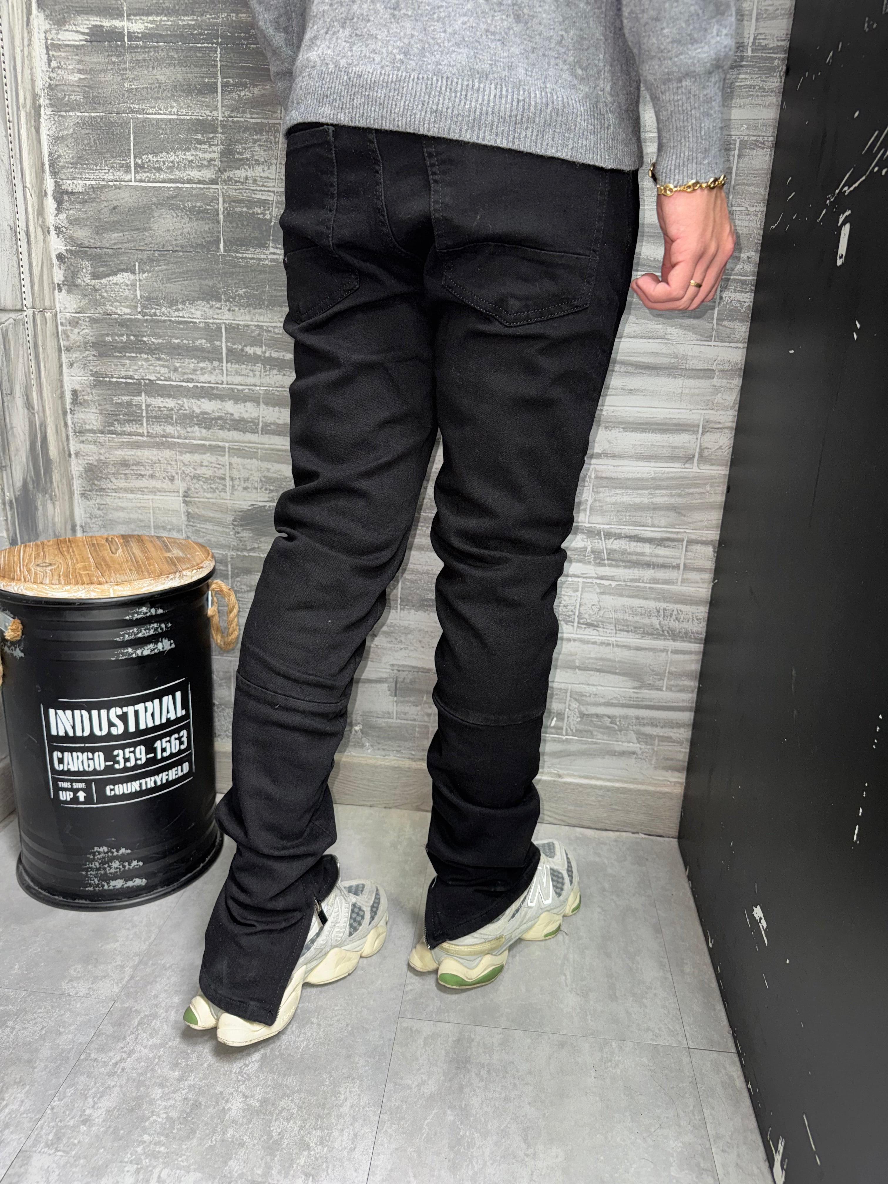 Jean zip noir LL087