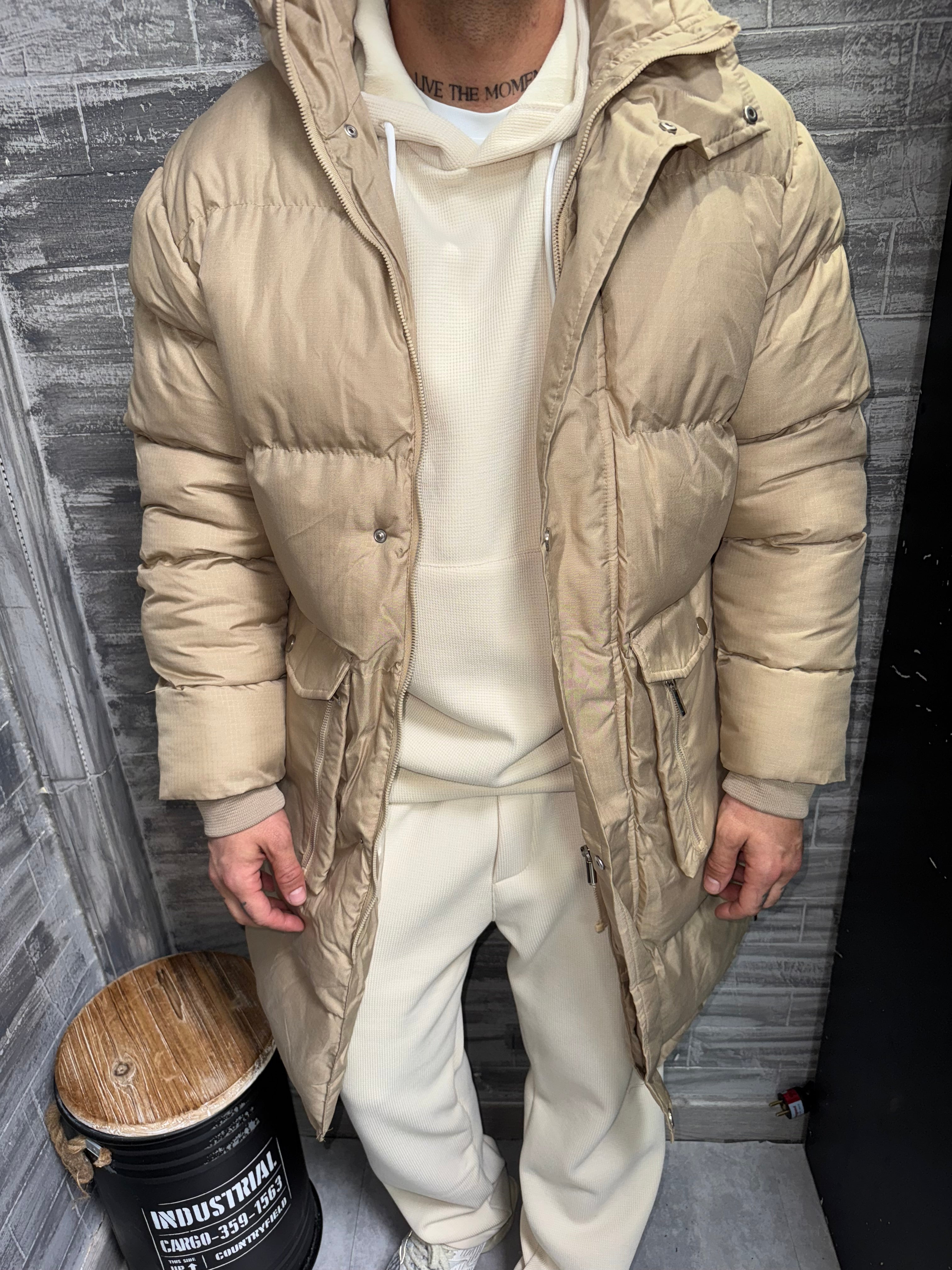 Parka Doudoune longue beige