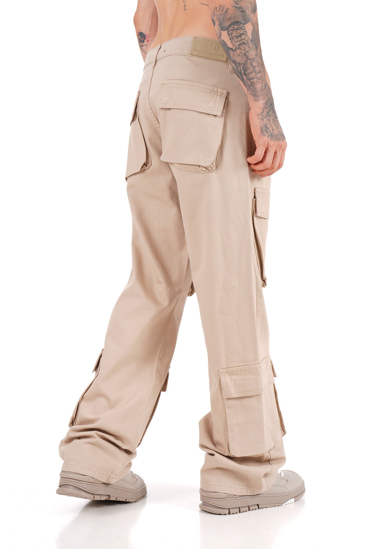 Jean baggy multipoches beige