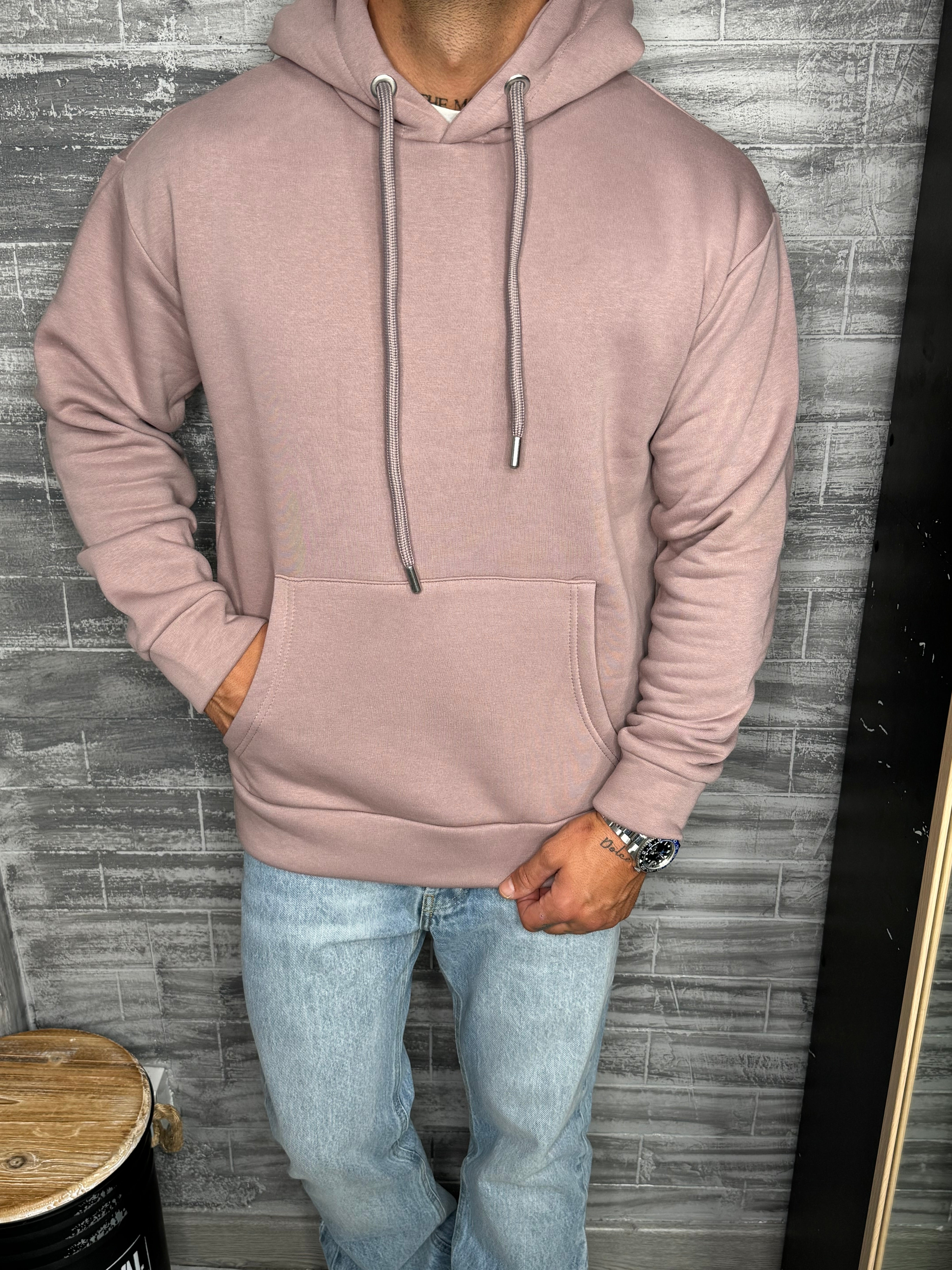 ADJ - Sweat capuche basic Taupe