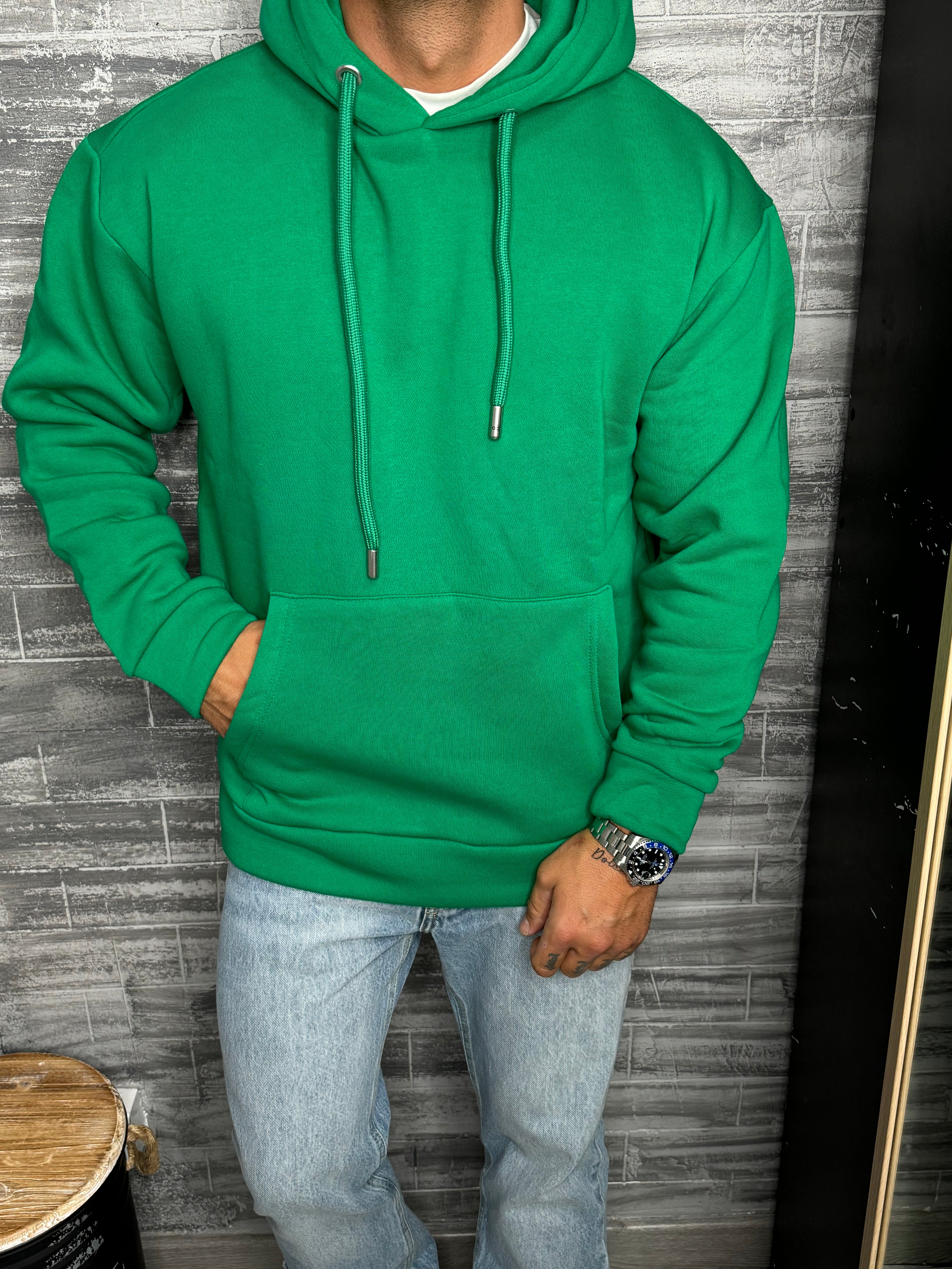 ADJ - Sweat capuche basic Vert