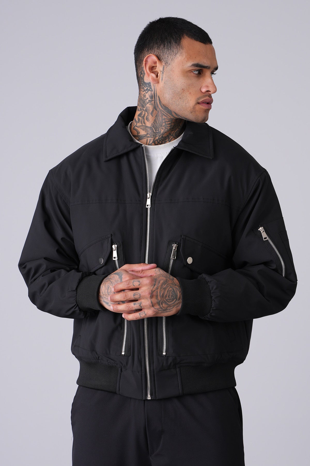 Veste Bomber zip noir