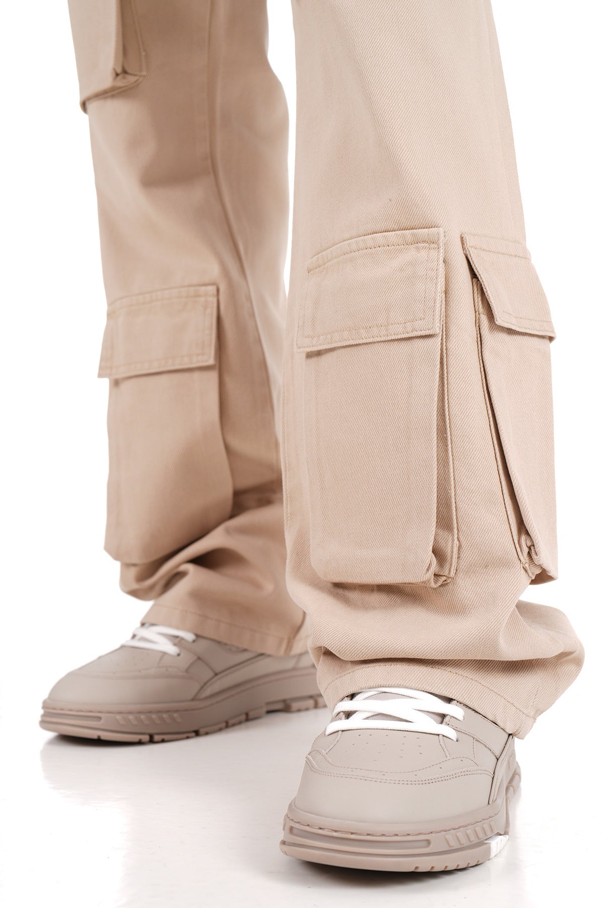 Jean baggy multipoches beige