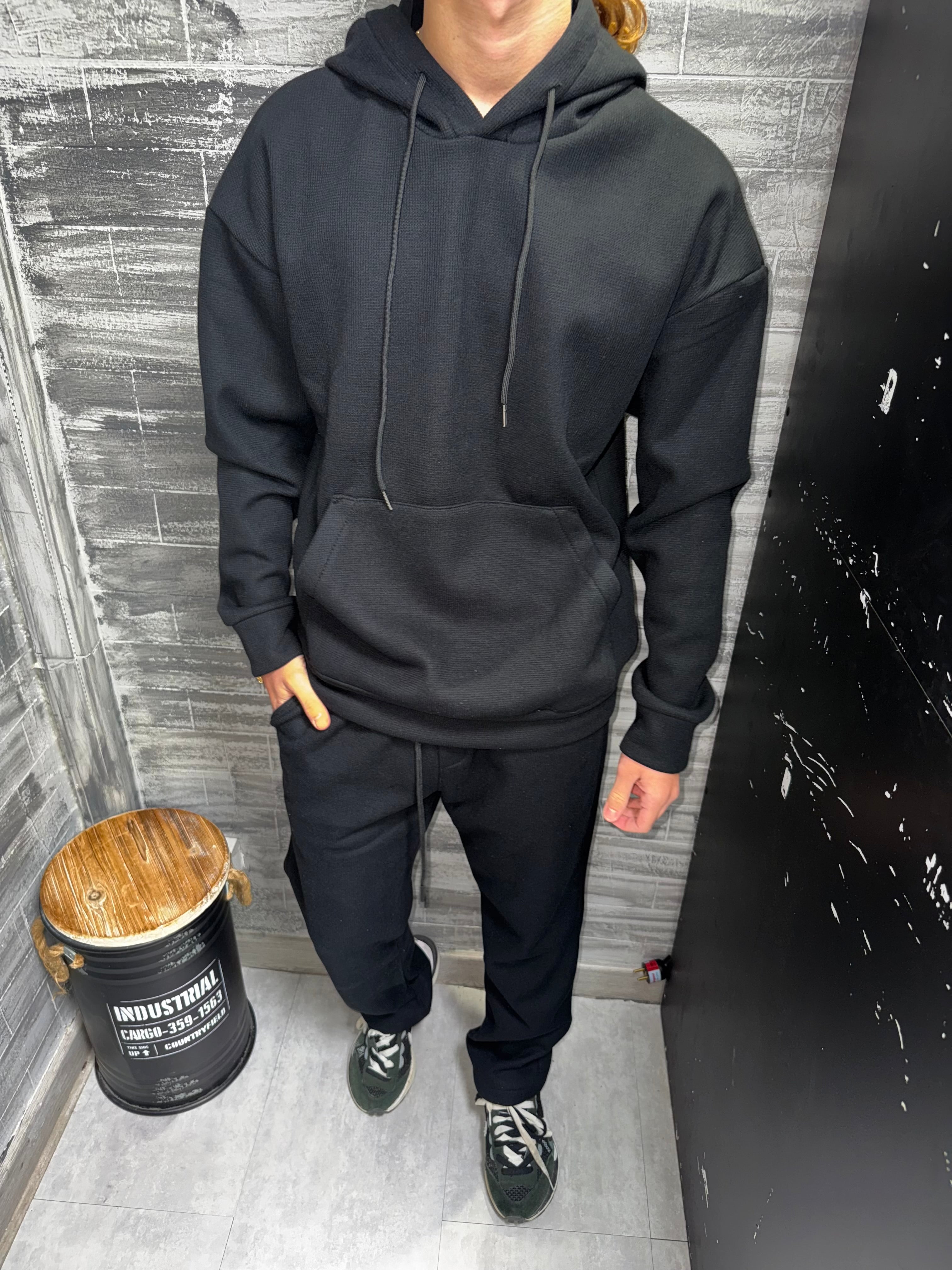 Sweat capuche cosy noir