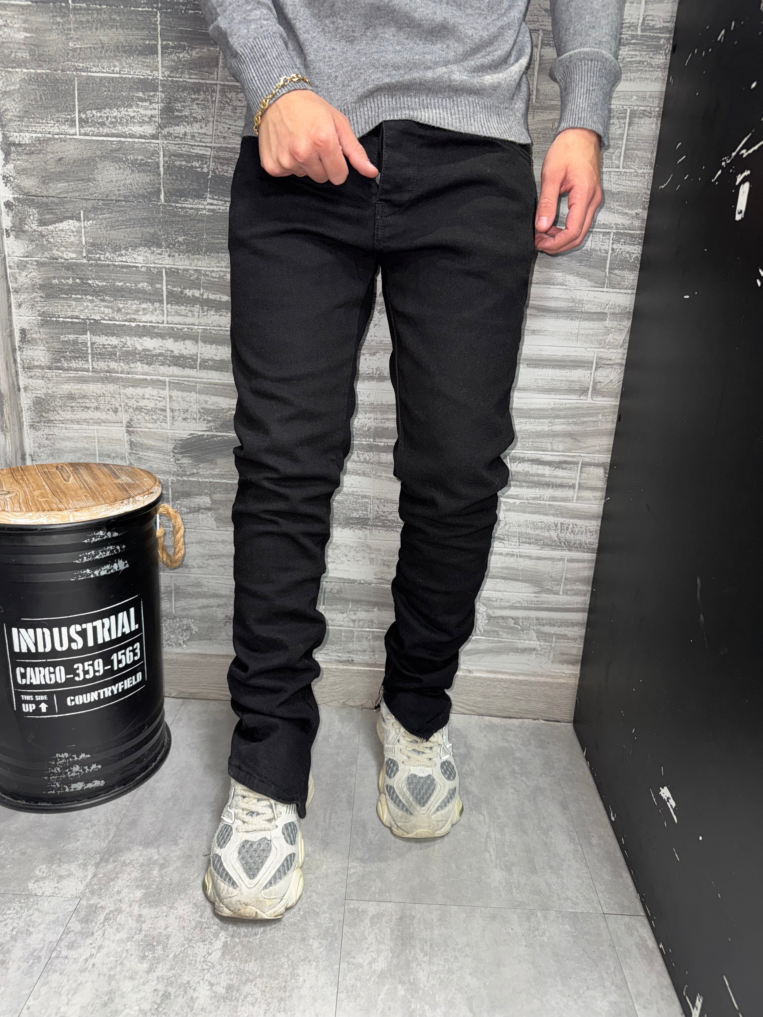 Jean zip noir LL087