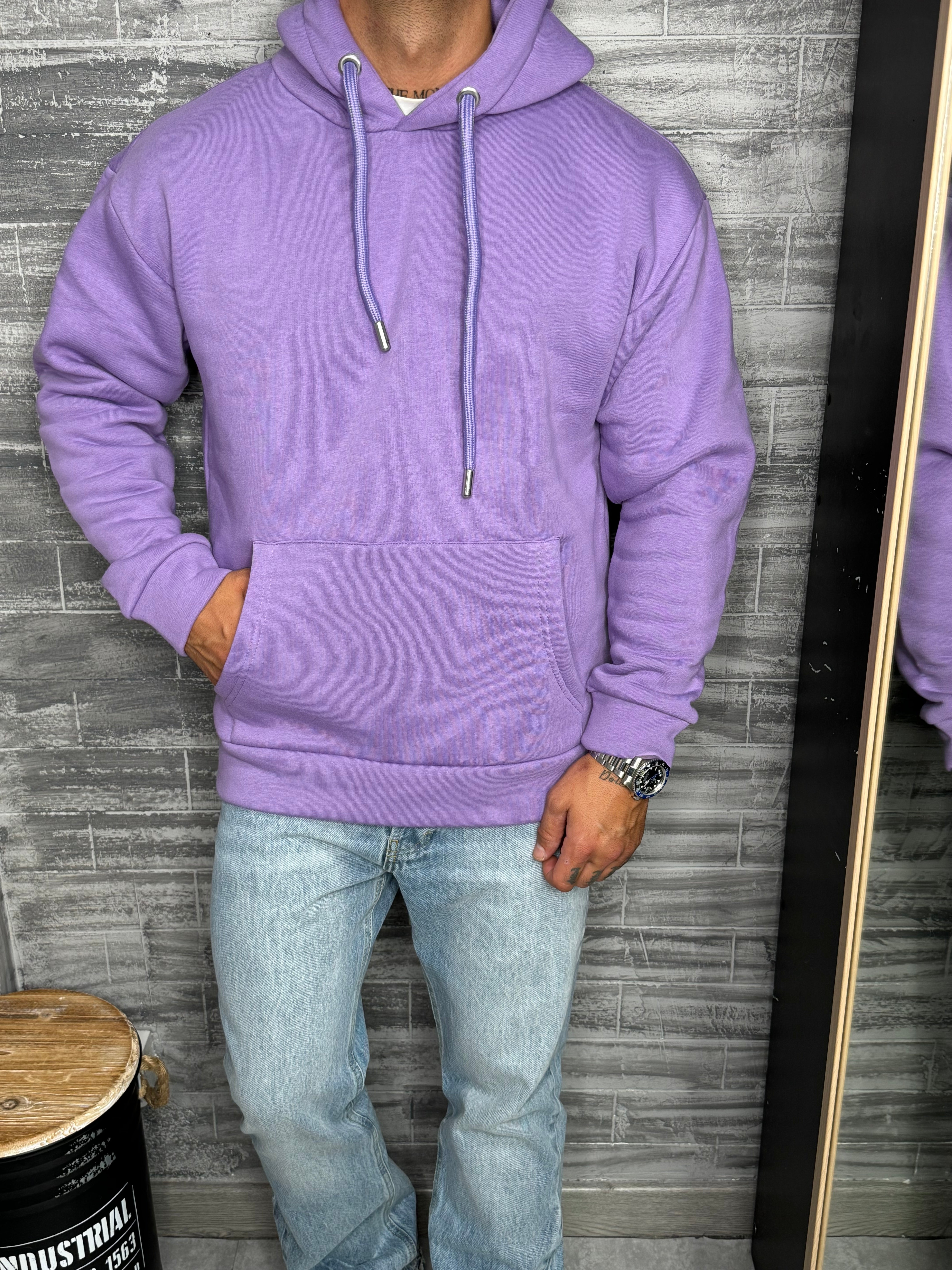 ADJ - Sweat capuche basic Violet