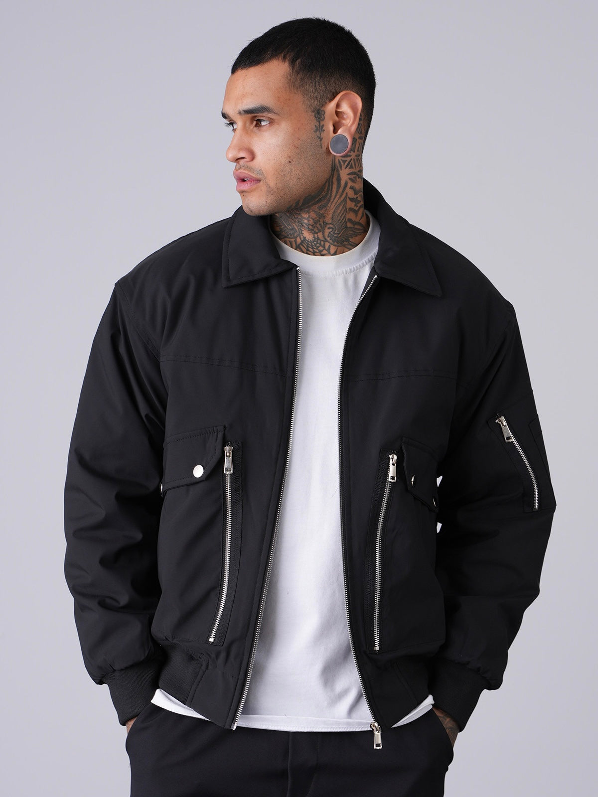 Veste Bomber zip noir