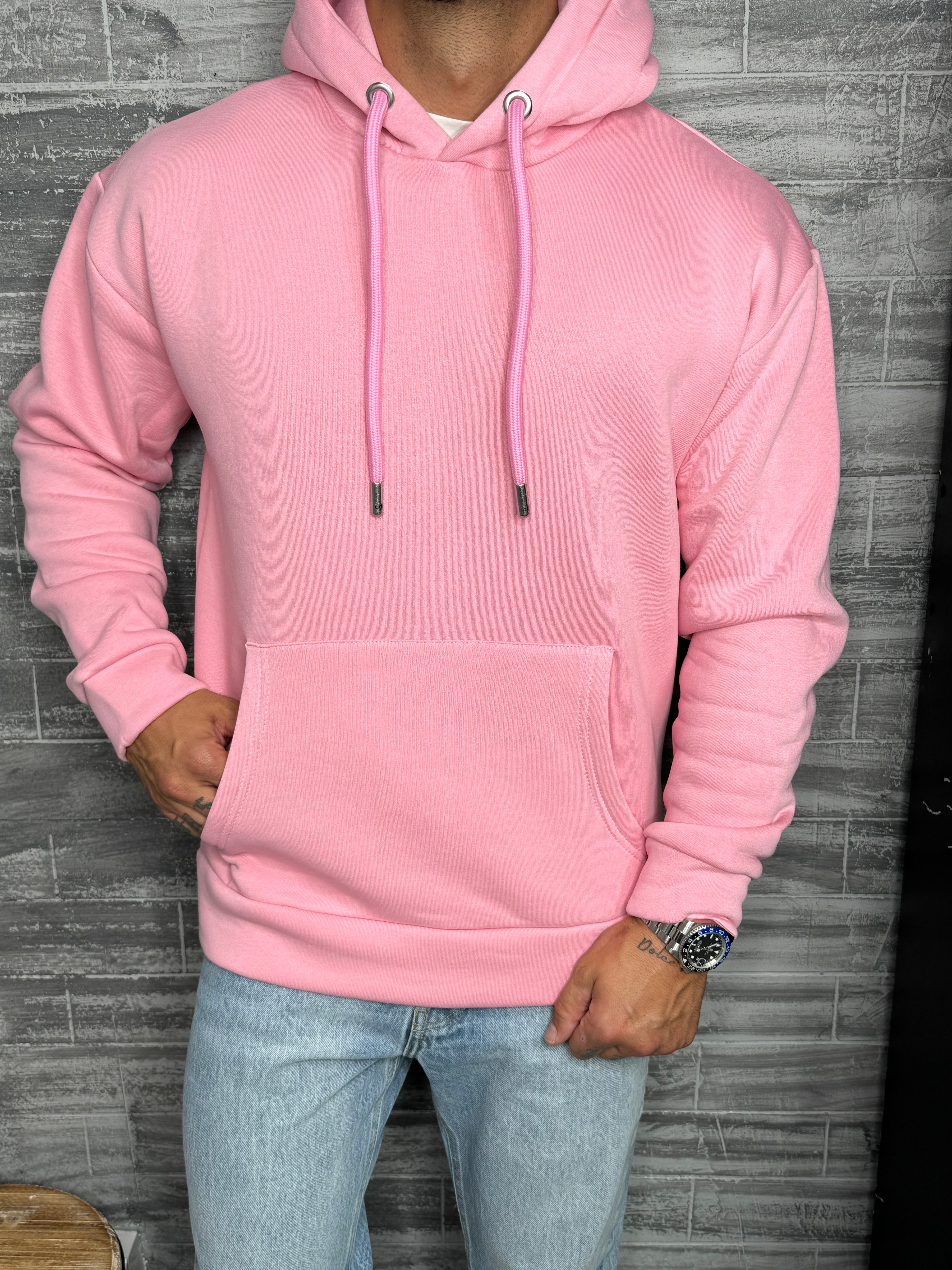 ADJ - Sweat capuche basic Rose