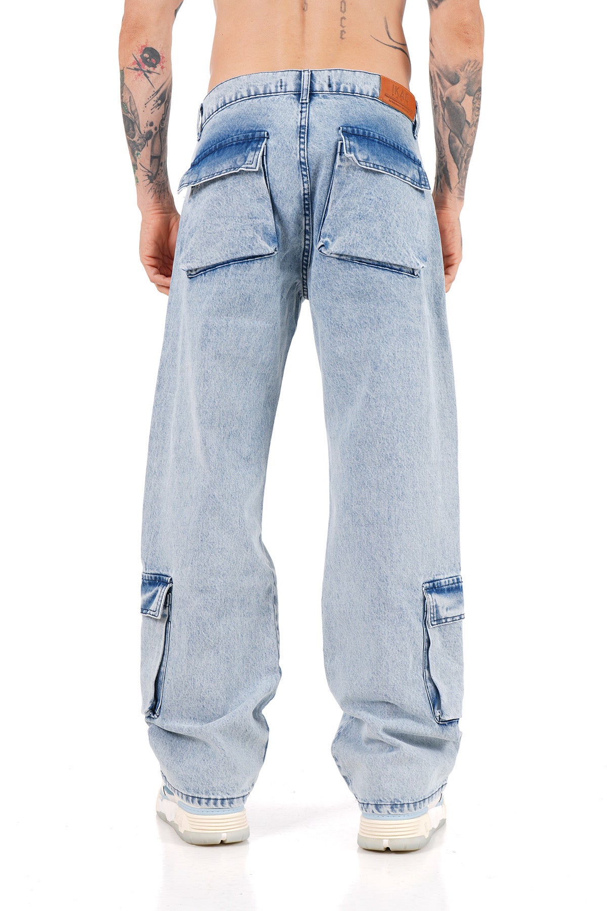 Jean baggy multipoches bleu