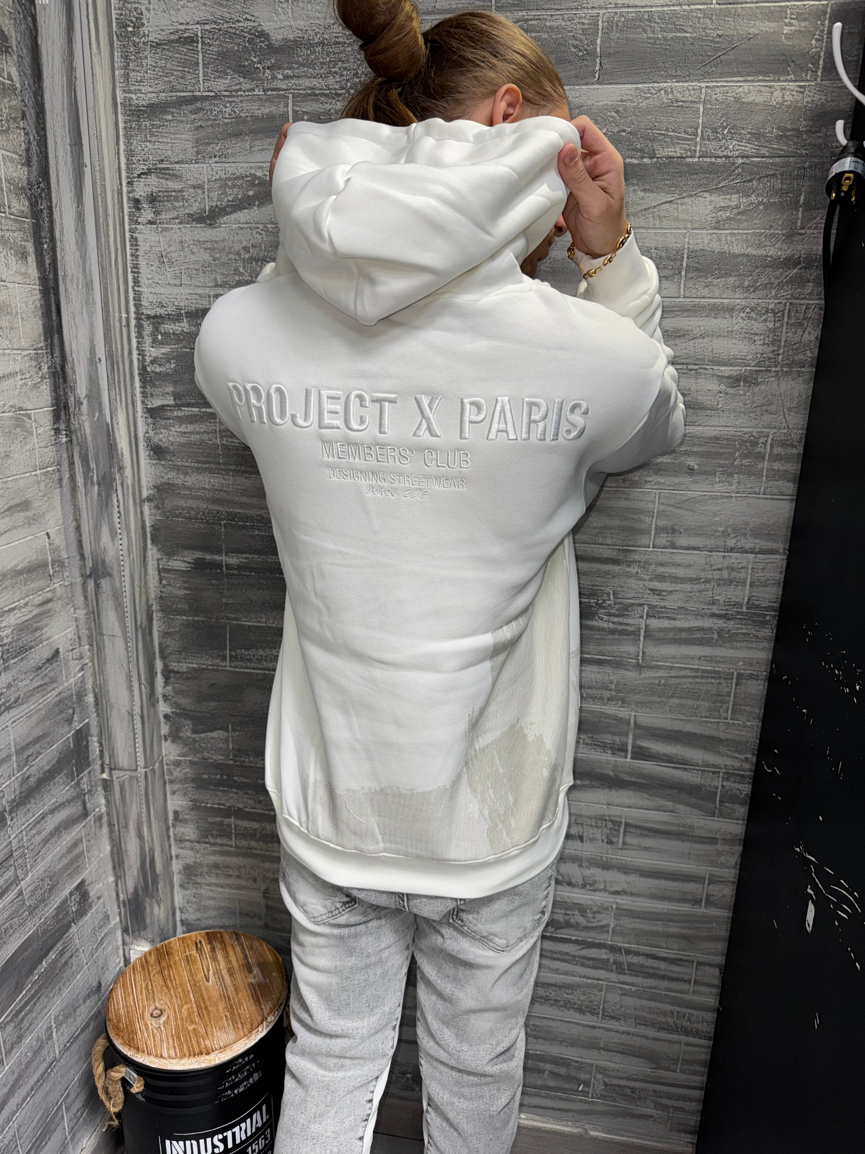 Project X Paris - Sweat capuche beige blanc