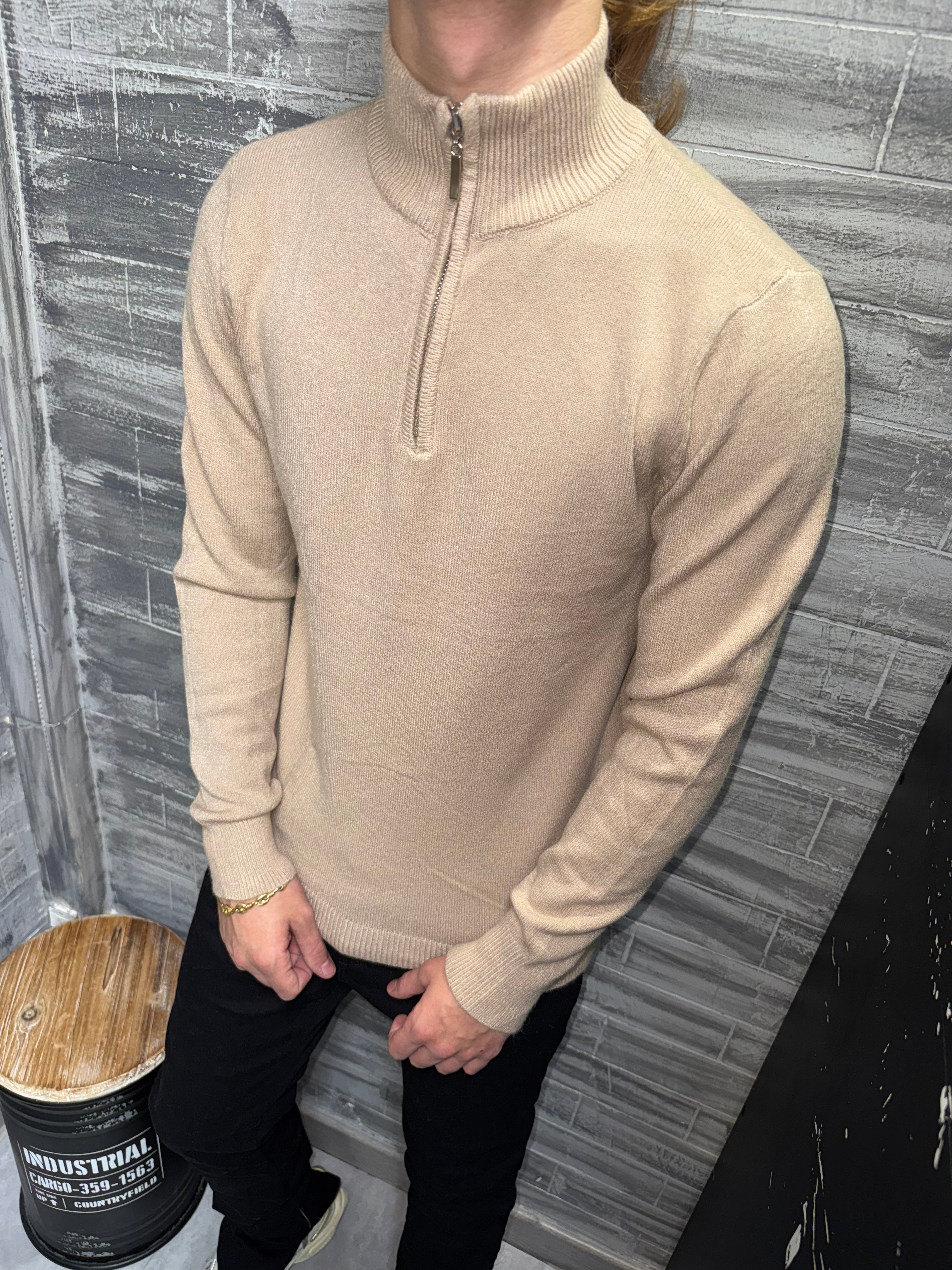 Pull Zip beige