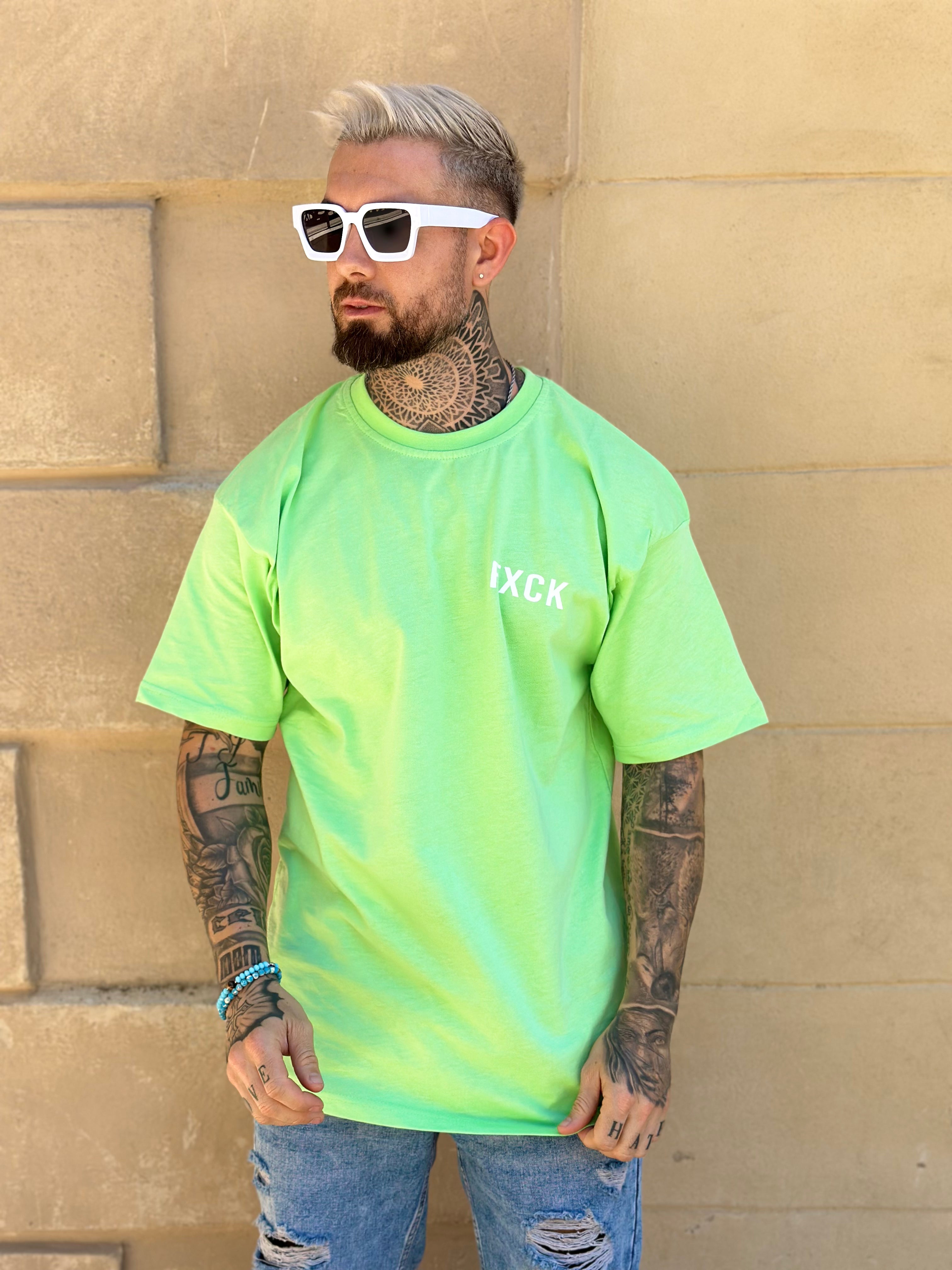 T-shirt Vert Fluo Fuck les marques