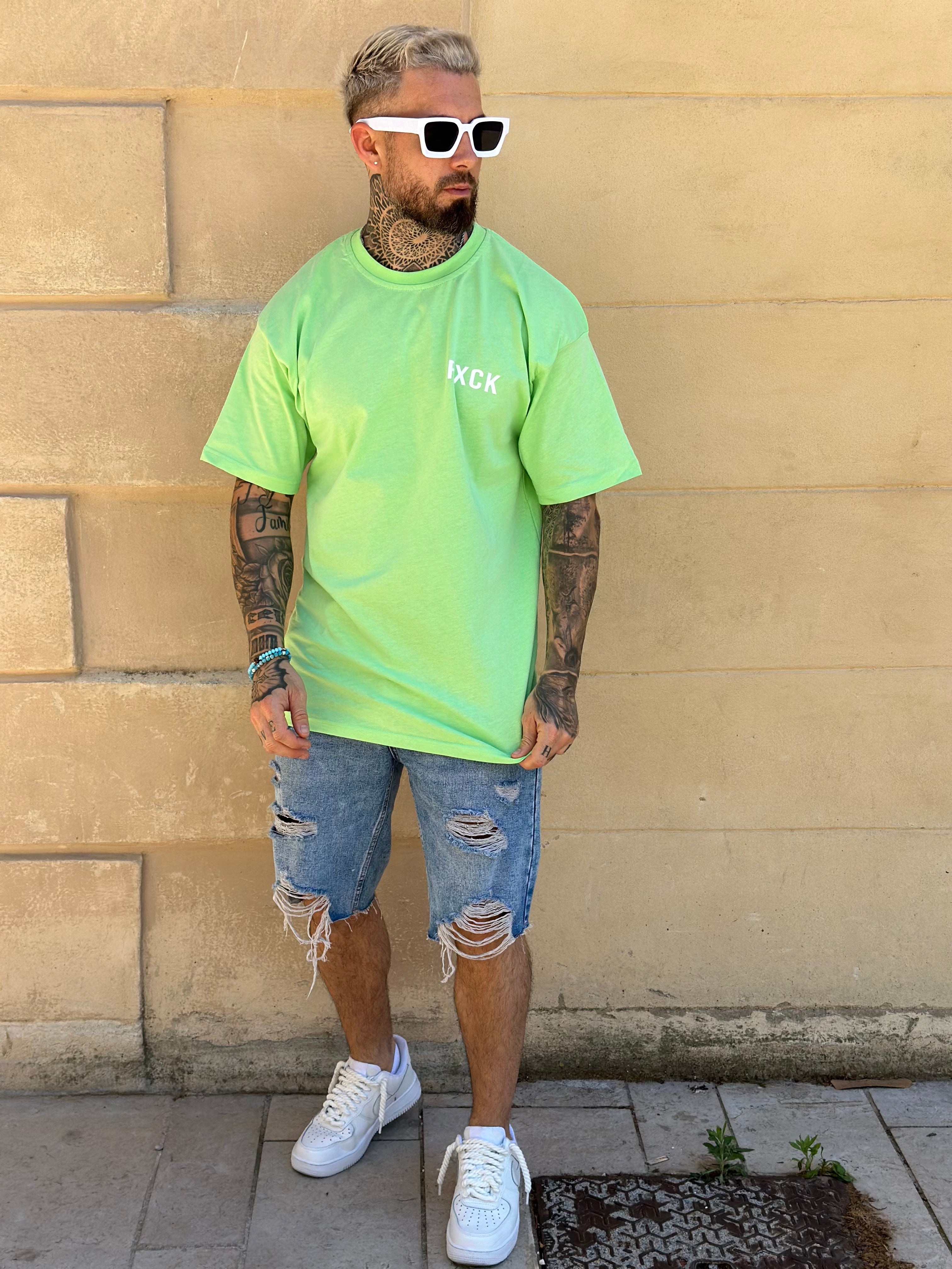 T-shirt Vert Fluo Fuck les marques