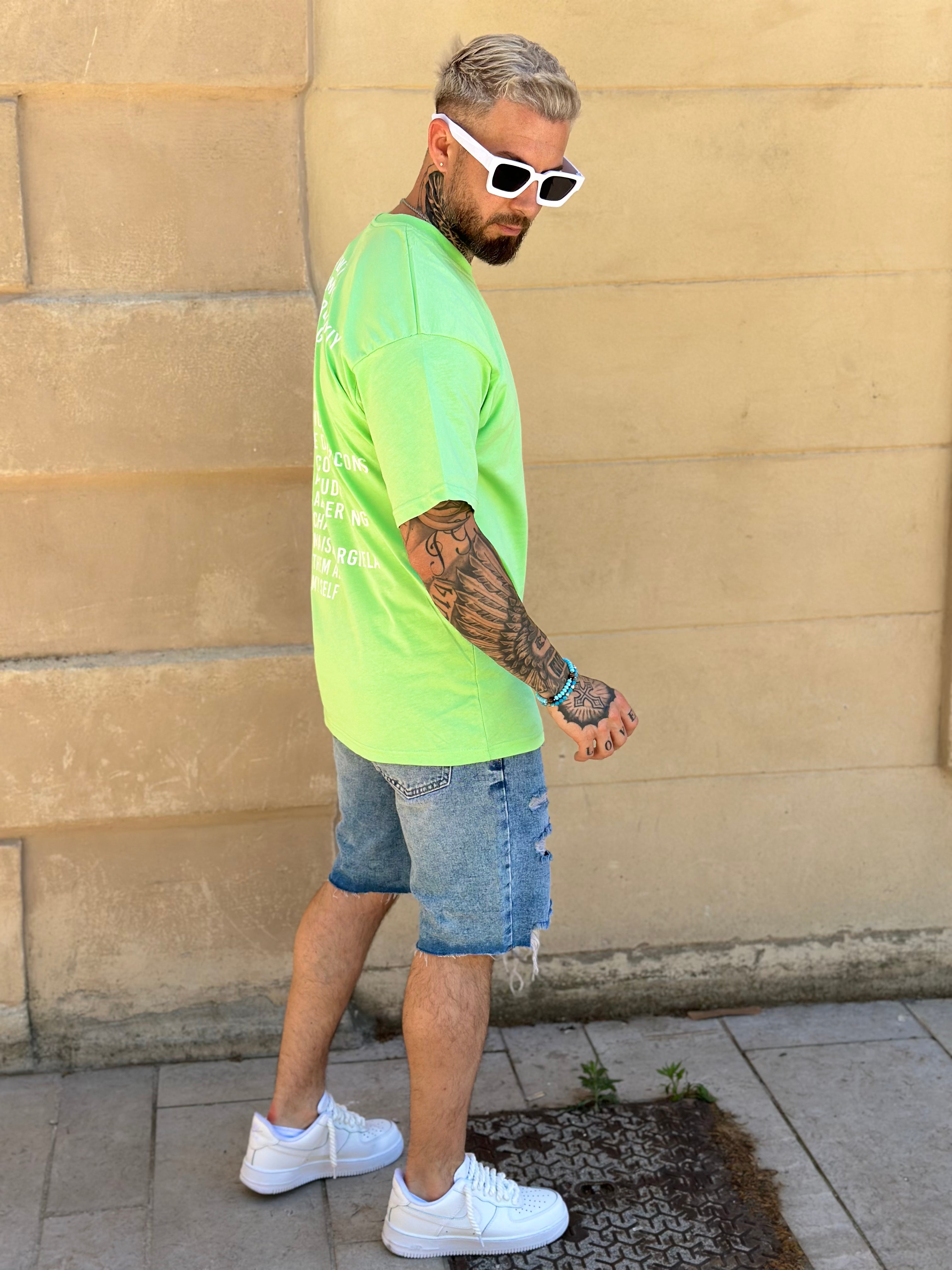 T-shirt Vert Fluo Fuck les marques