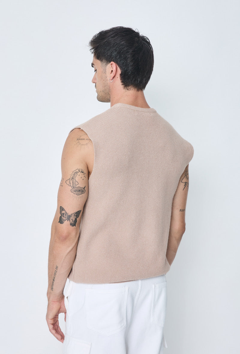 Pull Débardeur beige