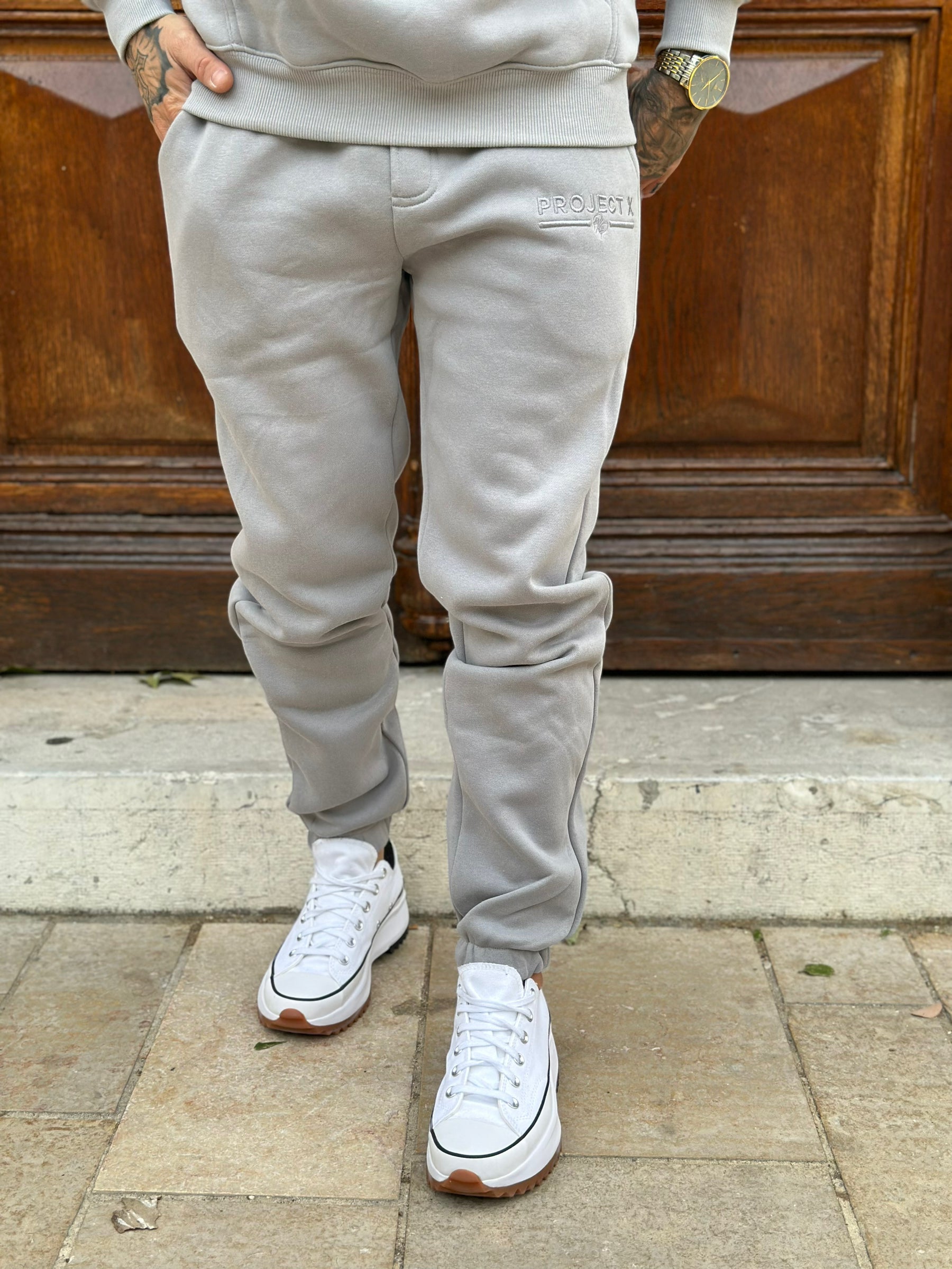 Project X Paris Pantalon jogging basique gris Stayin